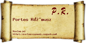 Portes Rémusz névjegykártya